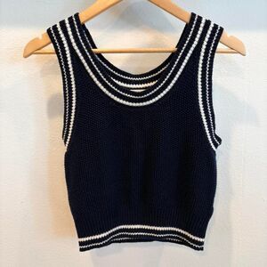 CLEANOUT 🖤 Blu Pepper Women's Navy Blue Knit Vest